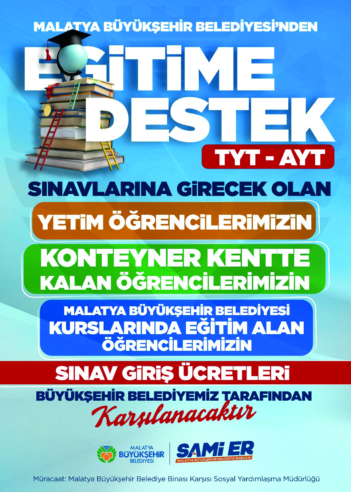 Büyükşehir Belediyesi'nden öğrenci ve ailelerine destek