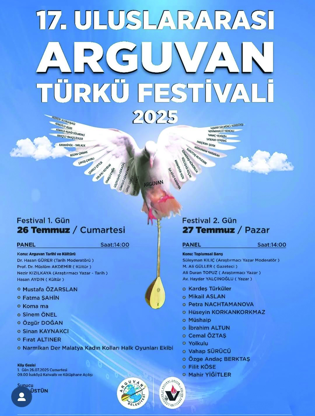Arguvan'da 17. Uluslararası Türkü Festivali coşkusu başlıyor