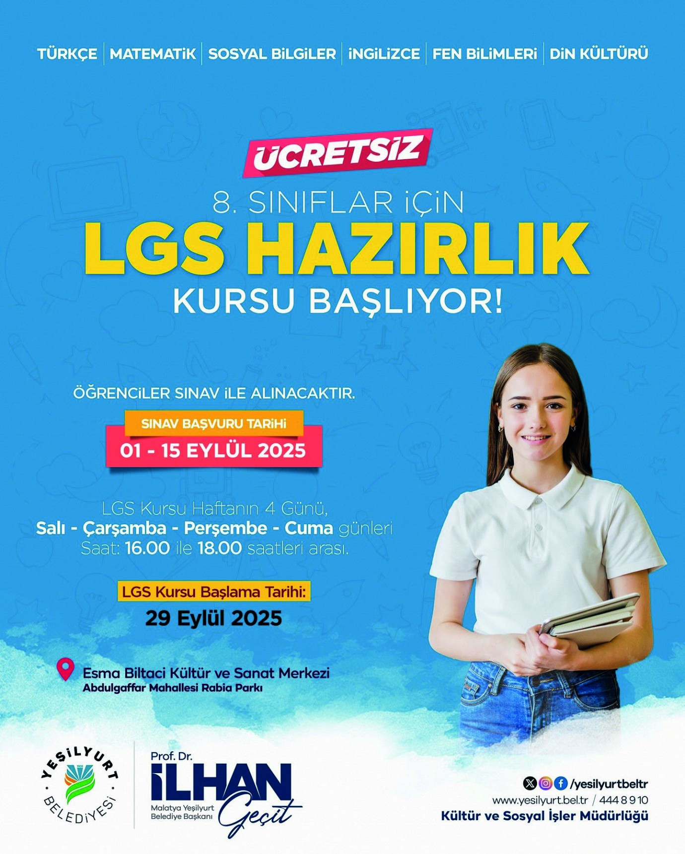 Yeşilyurt Belediyesi’nden ücretsiz LGS kursu