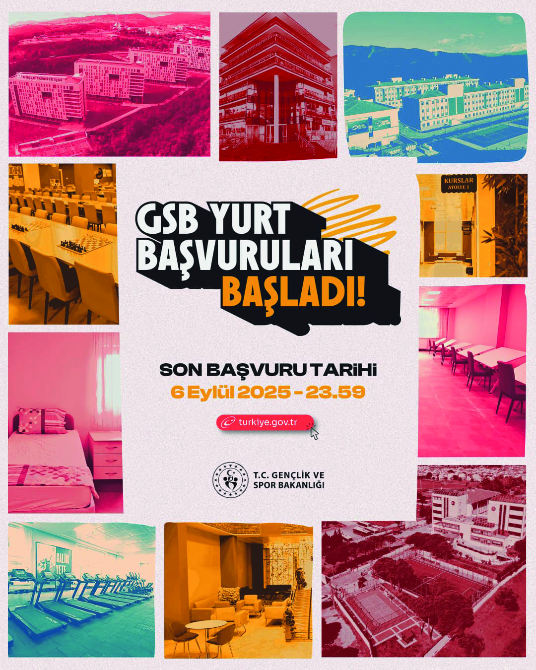 GSB yurtları başvuruları başladı