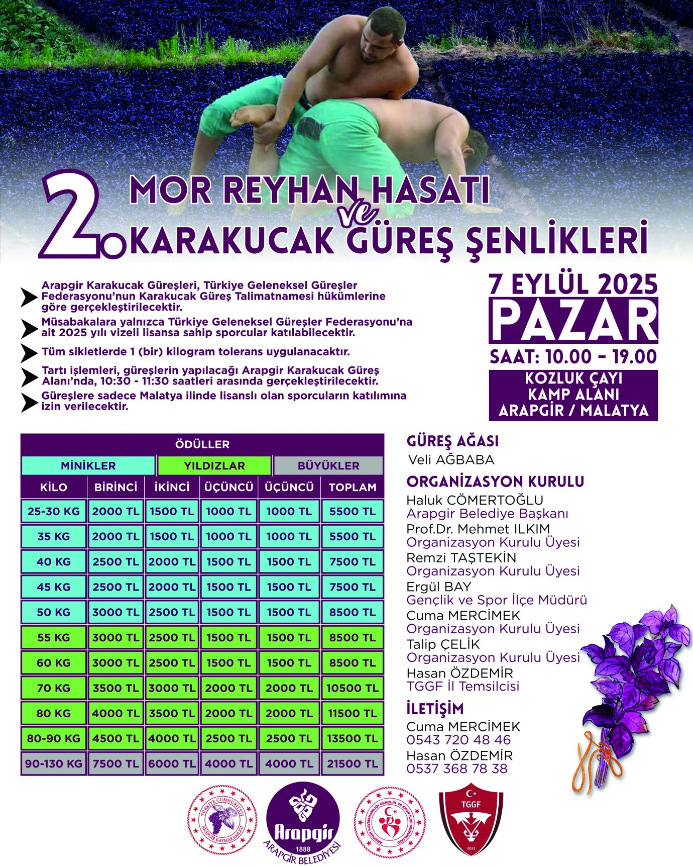 2. Mor Reyhan Hasadı ve Karakucak Güreş Şenlikleri düzenlenecek