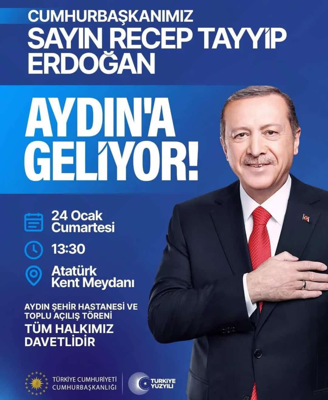 Cumhurbaşkanı Erdoğan Aydın'a gidecek