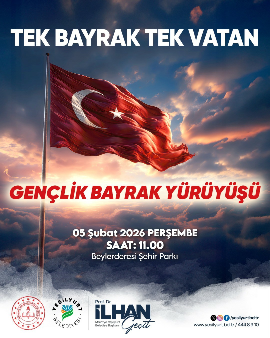 Beylerderesi’nde gençler bayraklarla yürüyecek