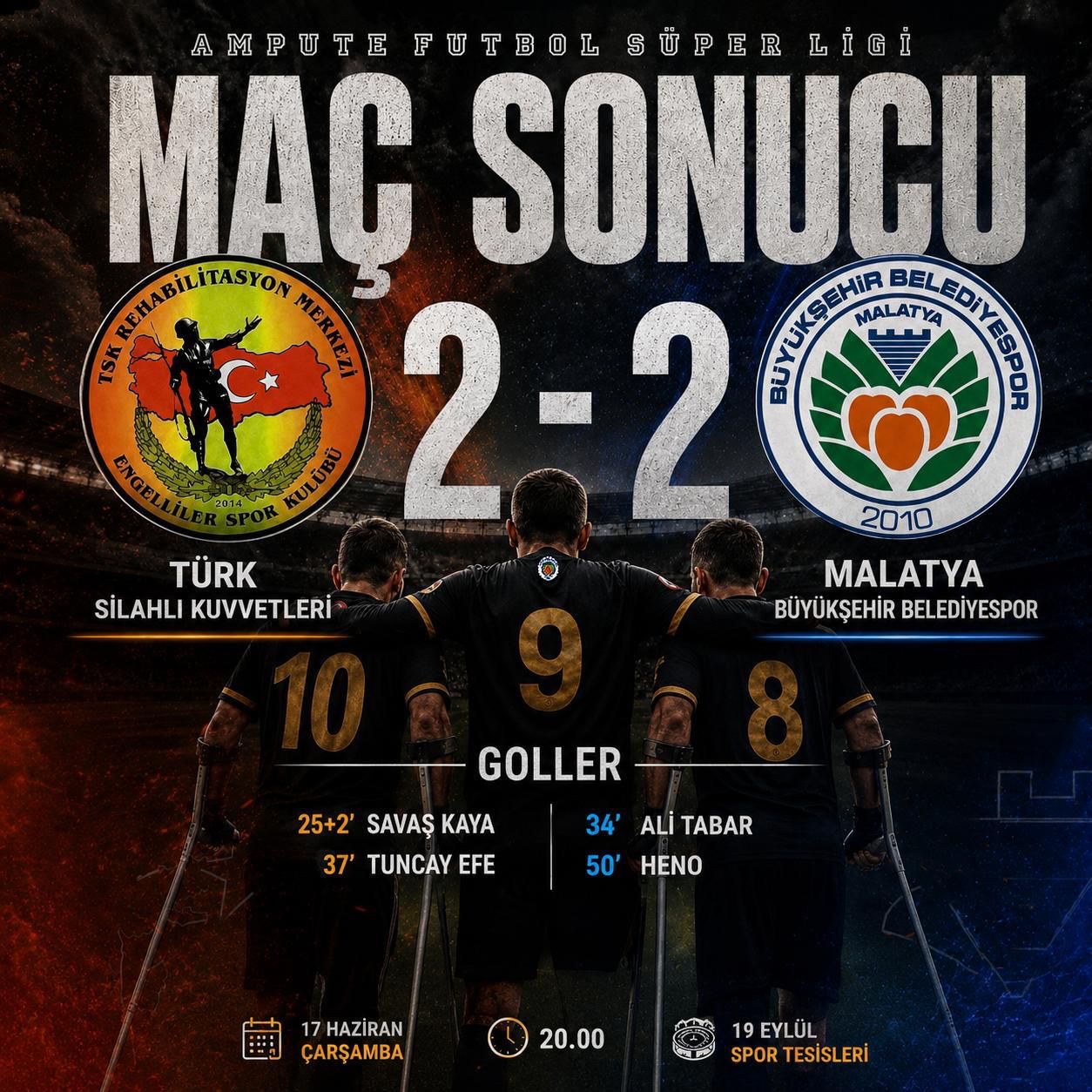 Malatya Büyükşehir Ampute Futbol Takımı ligi dördüncü tamamladı