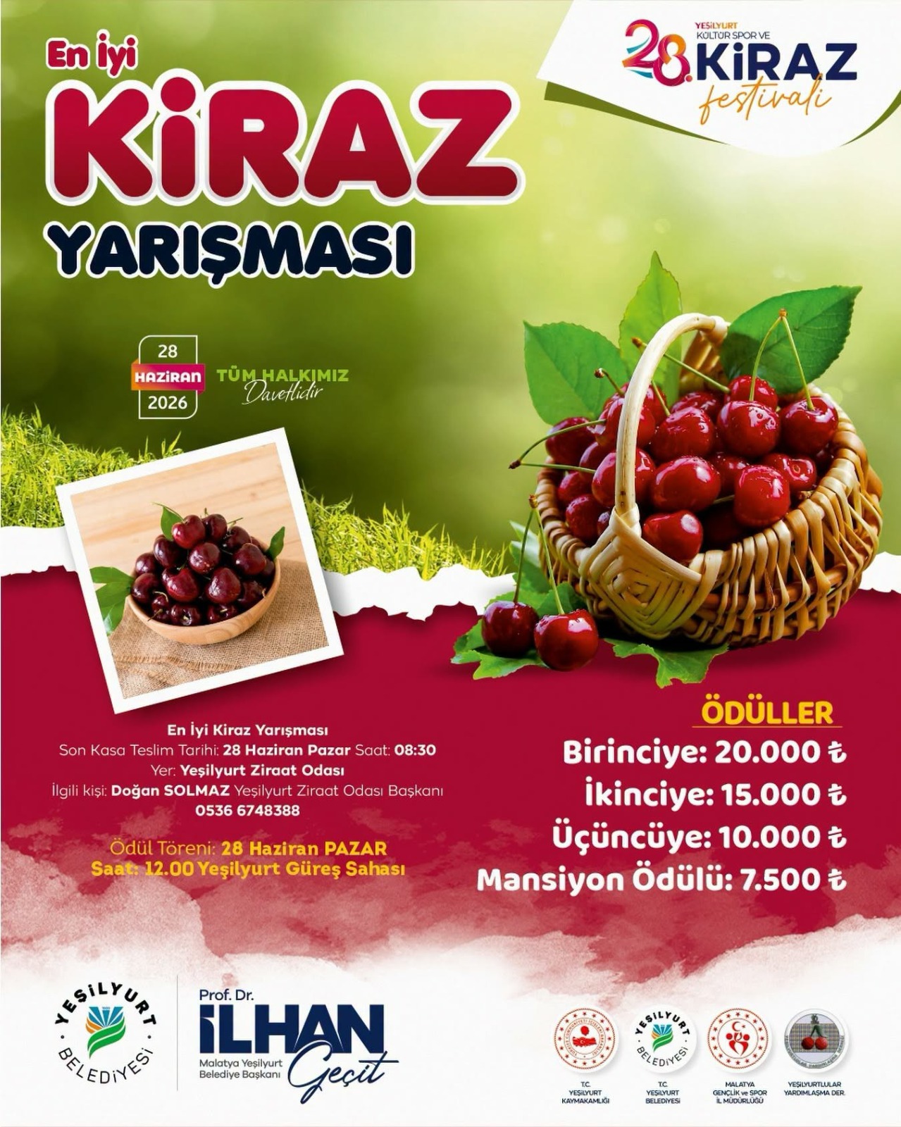 Yeşilyurt’ta en iyi kirazlar yarışacak
