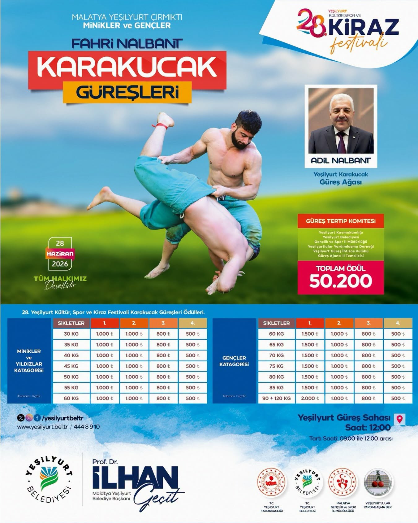 Fahri Nalbant Karakucak Güreşleri, Yeşilyurt Kiraz Festivali’ne renk katacak