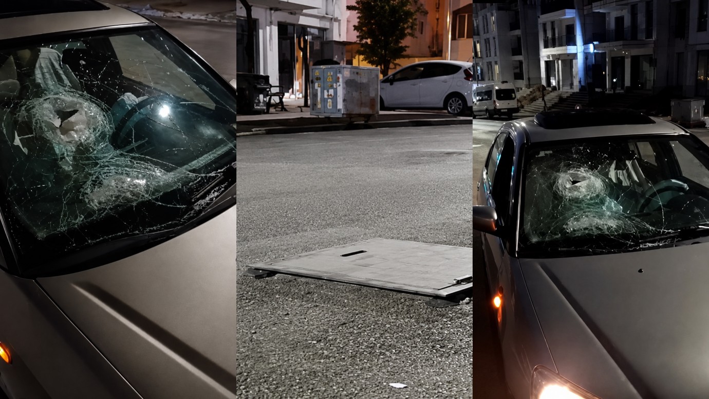 Logar kapağı aracı hurdaya çevirdi