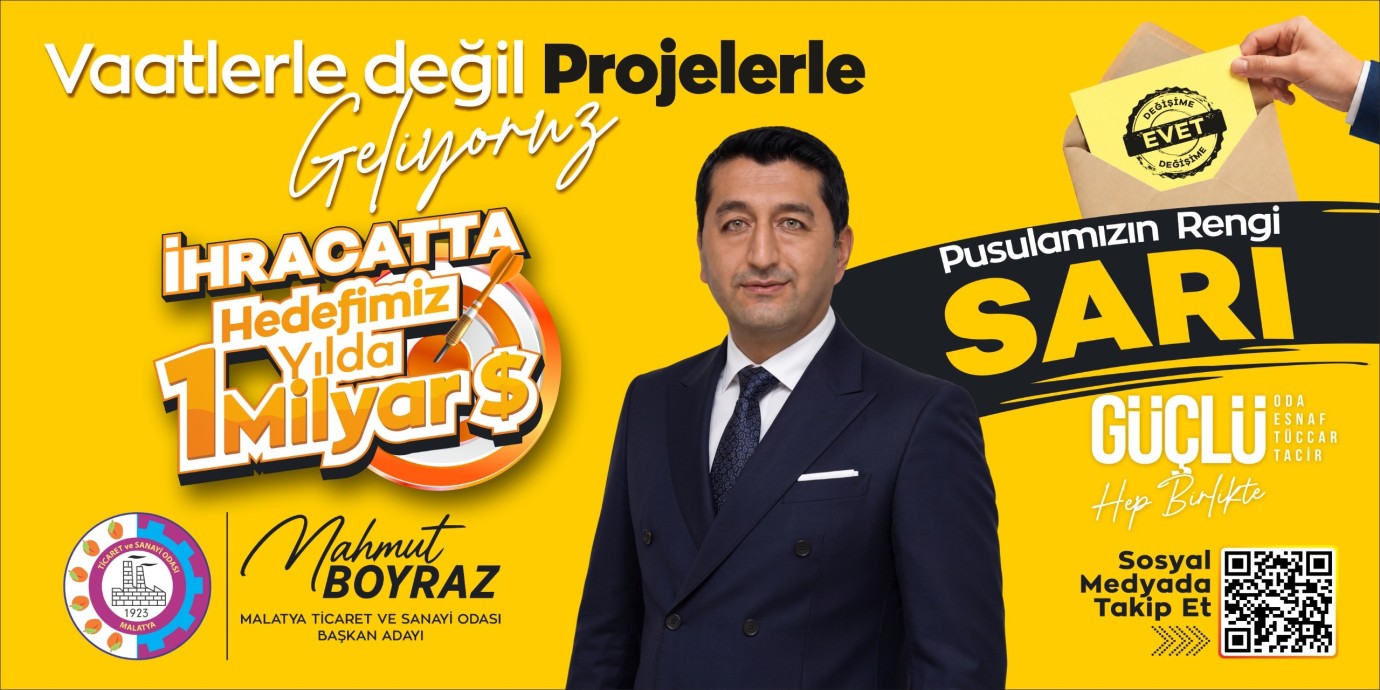 MTSO başkan adayı Mahmut Boyraz’ın seçim pusulası rengi belli oldu
