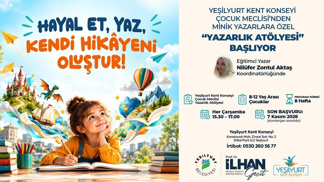 Yeşilyurt’ta minik yazarlar için 8 haftalık eğitim başlıyor