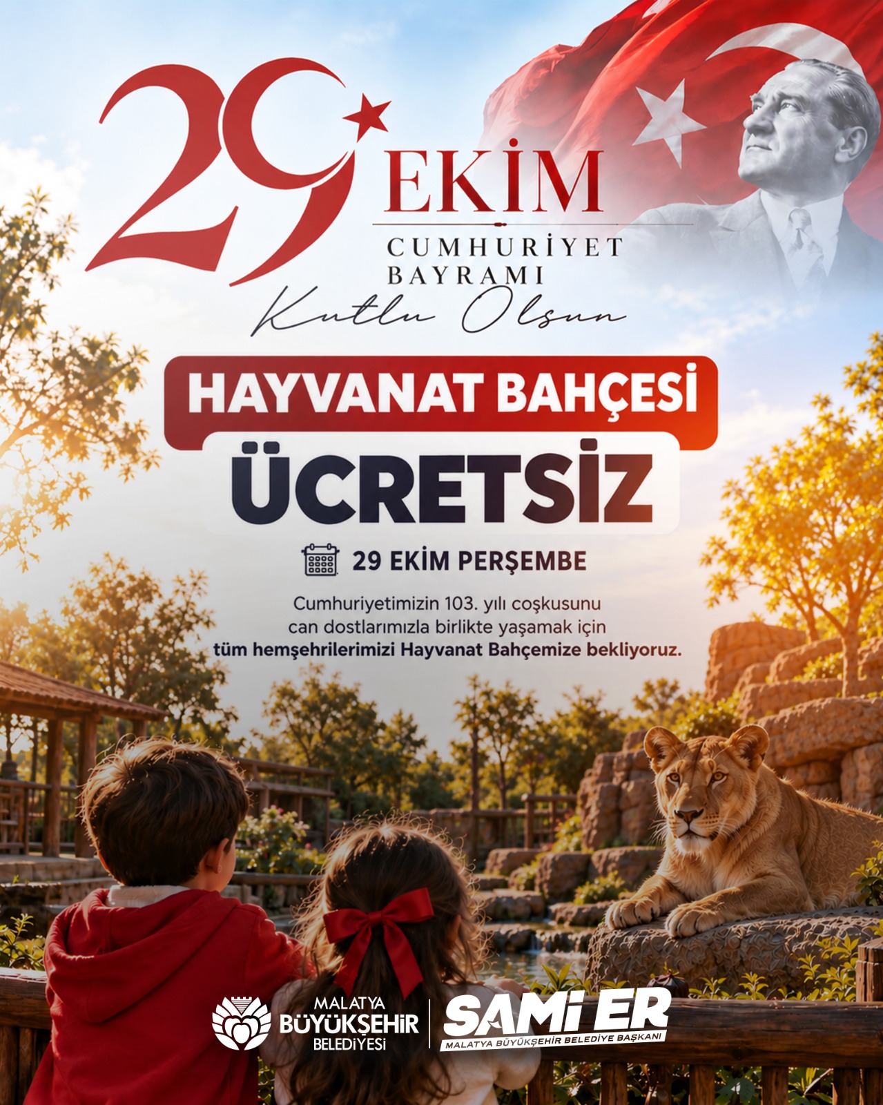 29 Ekim’de Malatya Hayvanat Bahçesi ücretsiz olacak